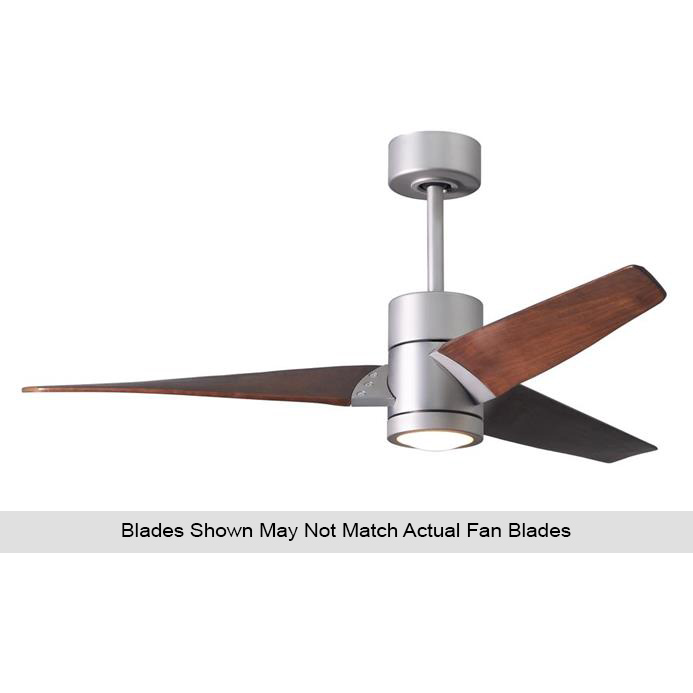 Atlas SJ-BN-BW-52 Super Janet Ceiling Fan in Brushed Nickel with Barn Wood Tone blades