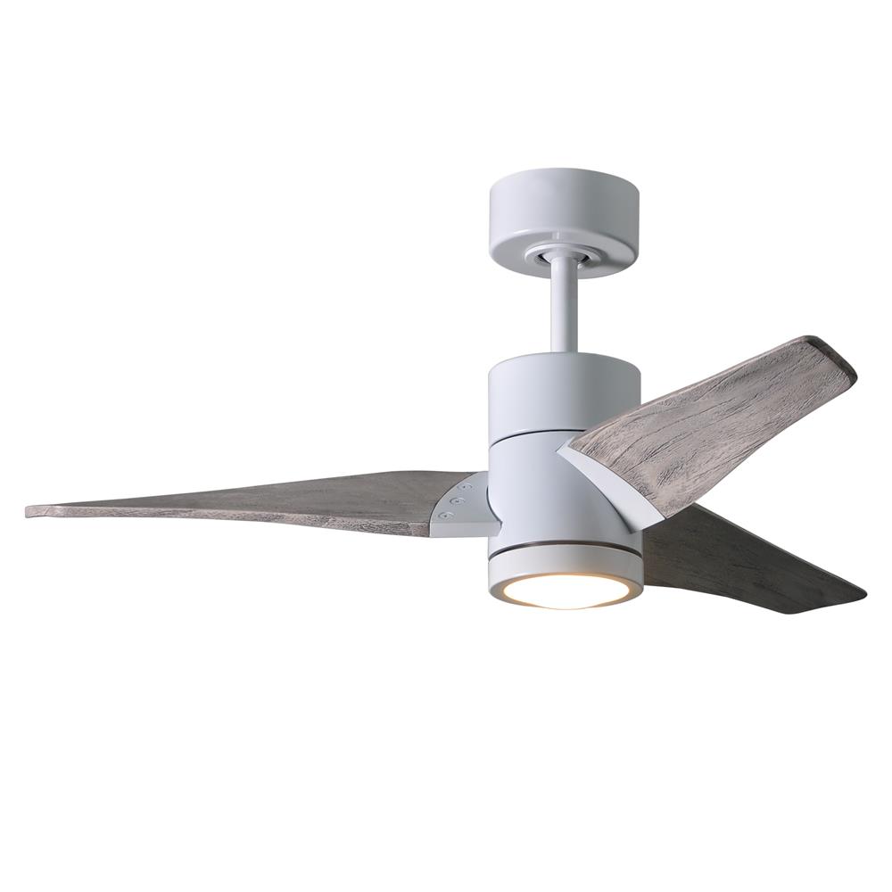 Atlas SJ-WH-BW-42 Super Janet Ceiling Fan in Gloss White with Barn Wood Tone blades