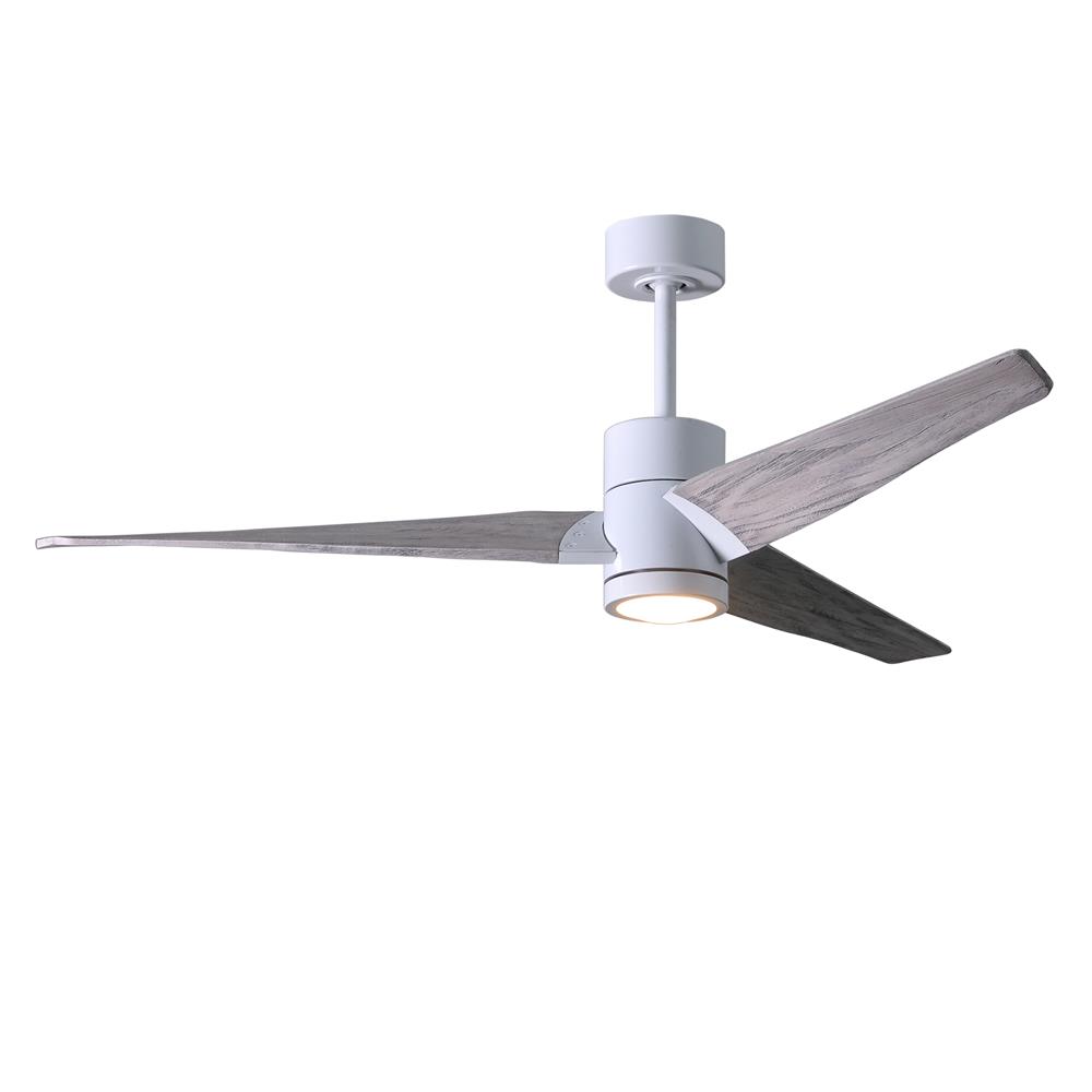 Atlas SJ-WH-BW-60 Super Janet Ceiling Fan in Gloss White with Barn Wood Tone blades