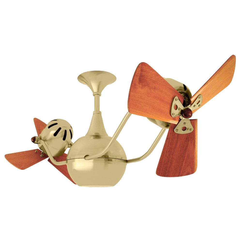 Matthews-Gerbar VB-BRBR-WD Vent-Bettina Ceiling Fan in Brushed Brass with Mahogany blades