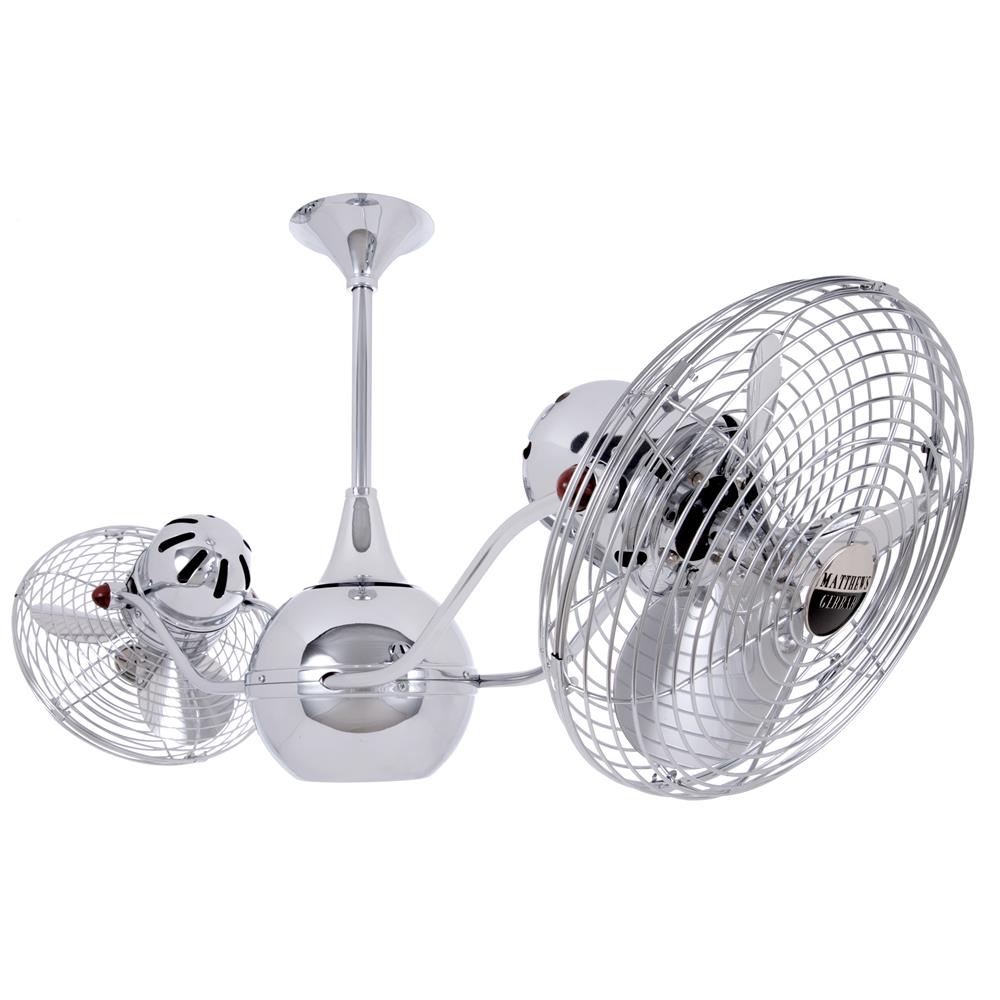 Matthews-Gerbar VB-CR-MTL-DAMP Vent-Bettina Ceiling Fan in Polished Chrome with Polished Chrome blades