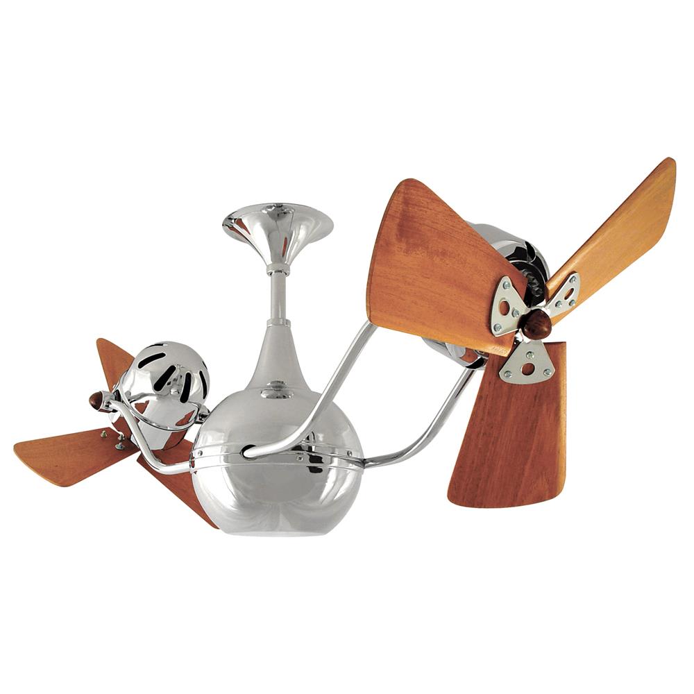 Matthews-Gerbar VB-CR-WD-DAMP Vent-Bettina Ceiling Fan in Polished Chrome with Mahogany blades