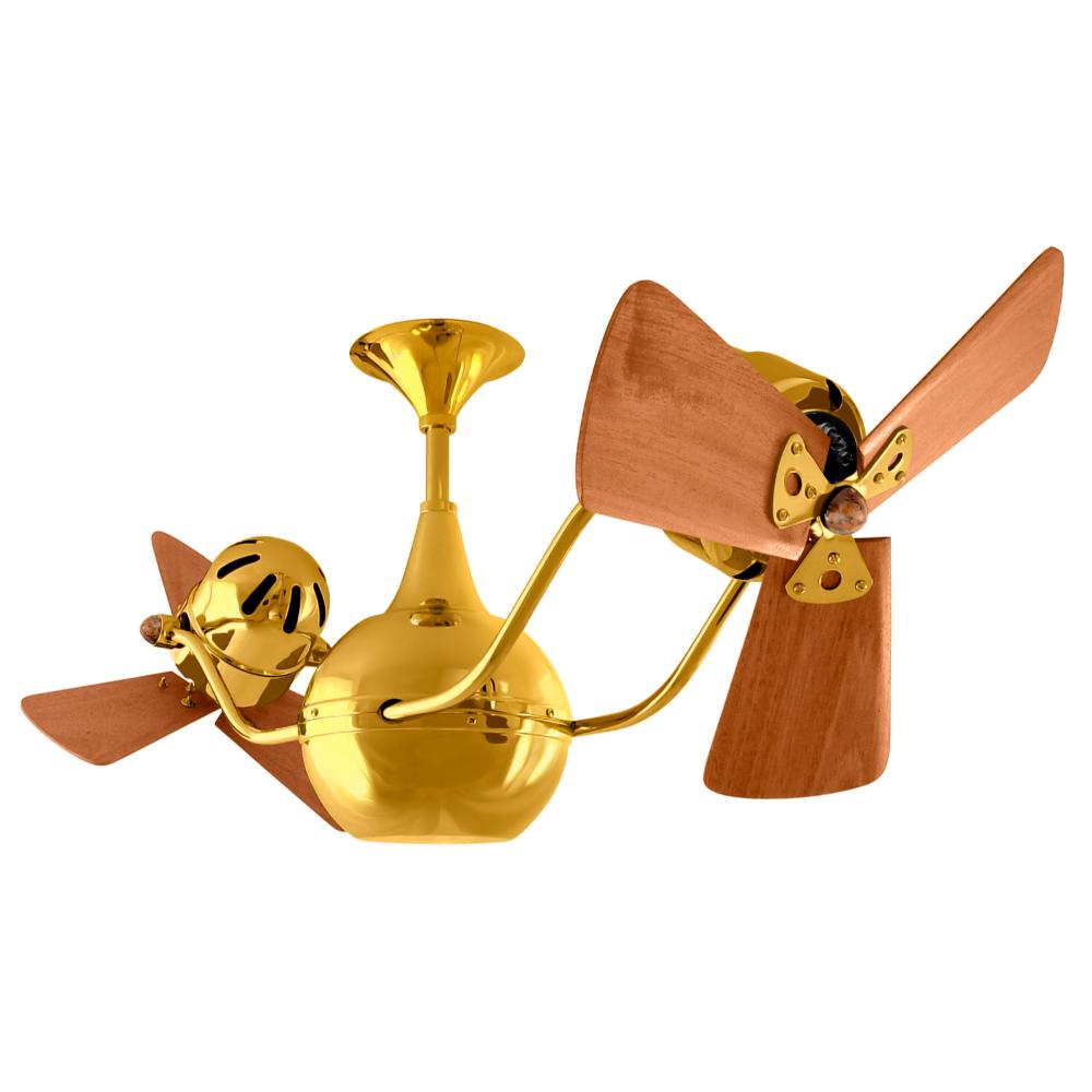 Matthews-Gerbar VB-GOLD-WD Vent-Bettina Ceiling Fan in Gold with Mahogany blades