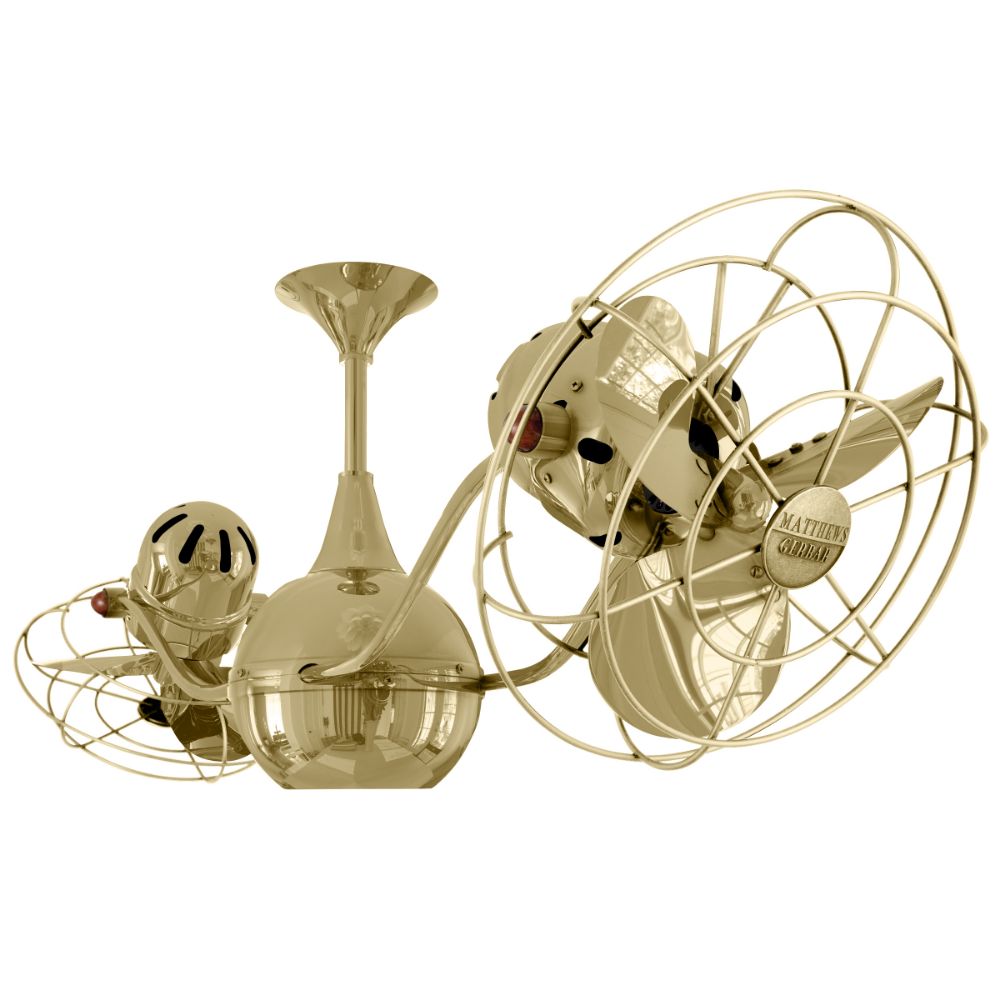 Matthews-Gerbar VB-PB-MTL Vent-Bettina Ceiling Fan in Polished Brass with Polished Brass blades