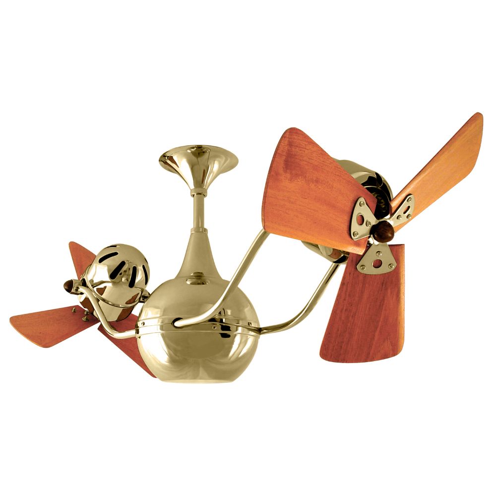Matthews-Gerbar VB-PB-WD Vent-Bettina Ceiling Fan in Polished Brass with Mahogany blades