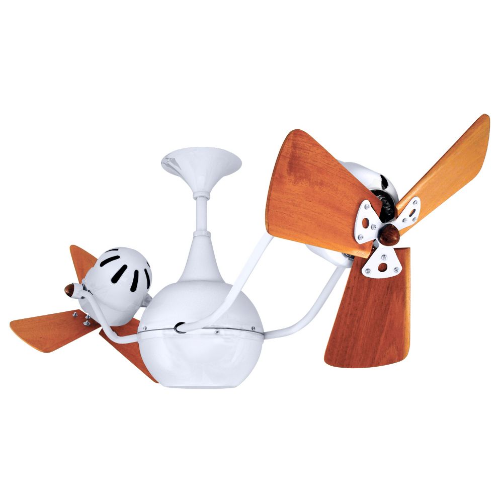 Matthews-Gerbar VB-WH-WD Vent-Bettina Ceiling Fan in Gloss White with Mahogany blades