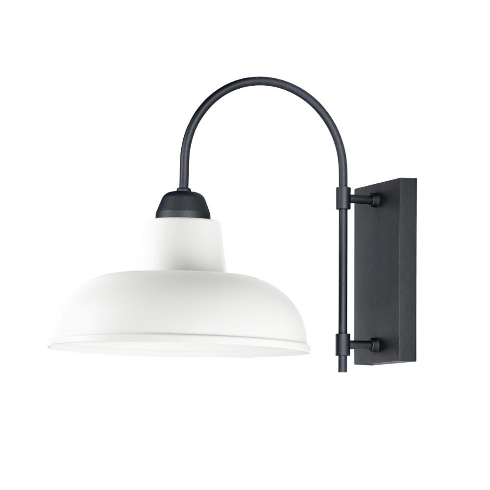 Maxim Lighting 10118WTBK Industrial 1-Light Outdoor Wall Sconce in White / Black