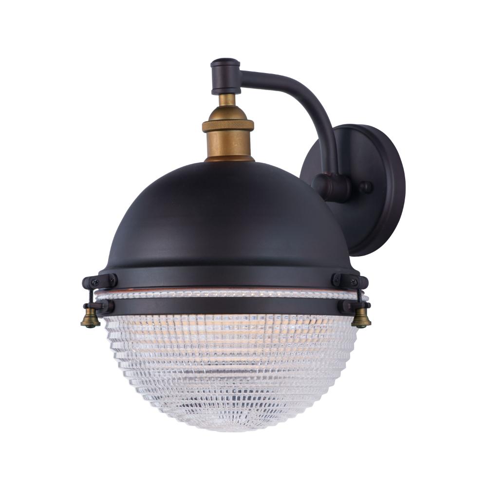 Maxim Lighting 10186OIAB Portside 1-Light Outdoor Wall Sconce in Oil Rubbed Bronze / Antique Brass