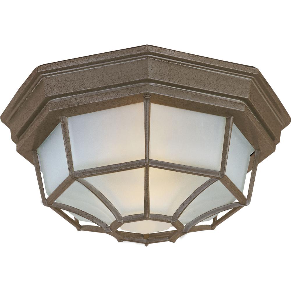 Maxim Lighting 1020RP Crown Hill 2-Light Outdoor Ceiling Mount in Rust Patina