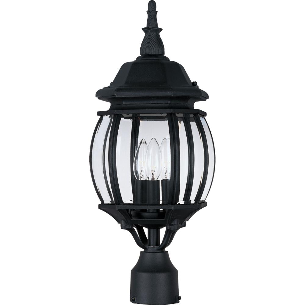 Maxim Lighting 1035BK Crown Hill 3-Light Outdoor Pole/Post Lantern in Black