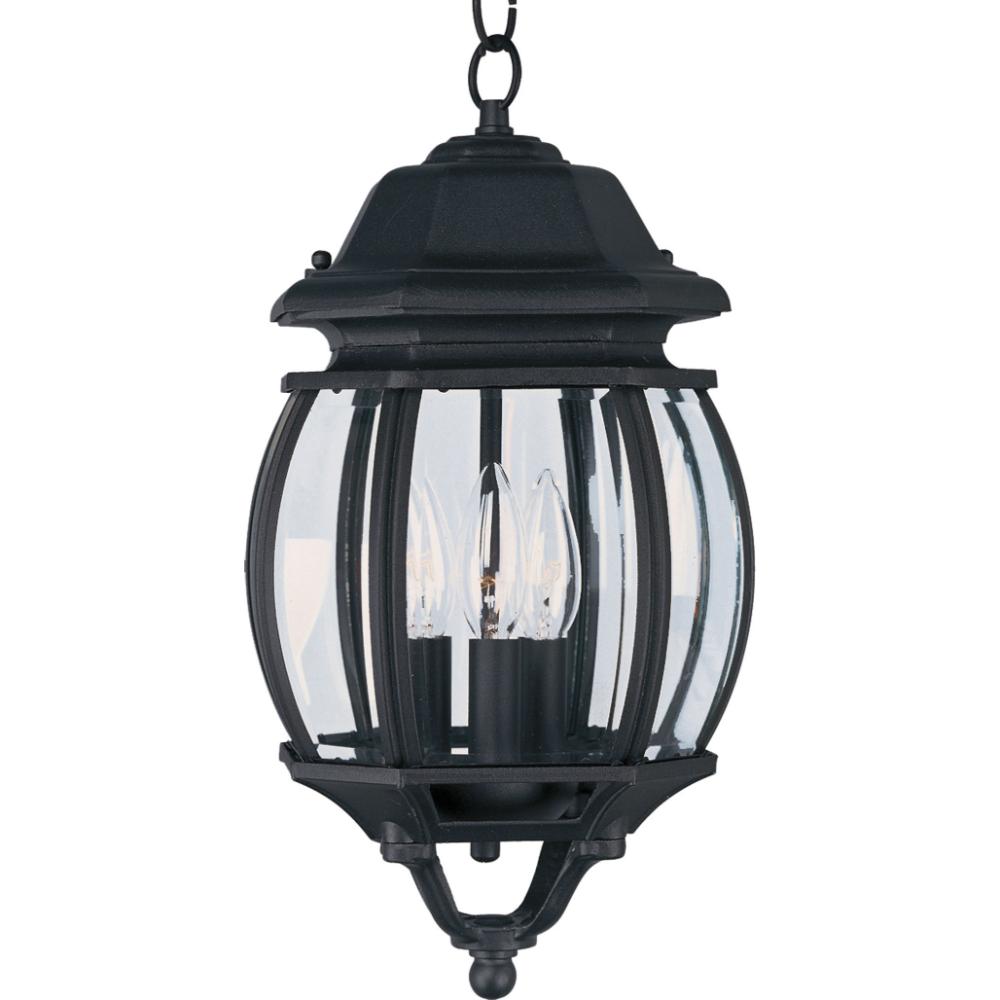 Maxim Lighting 1036BK Crown Hill 3-Light Outdoor Hanging Lantern in Black
