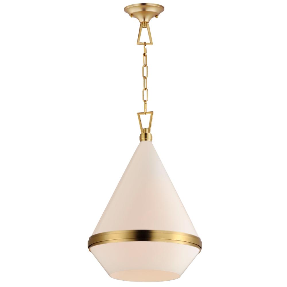 Maxim Lighting 10376WTSBR Giza-Single Pendant in Satin Brass