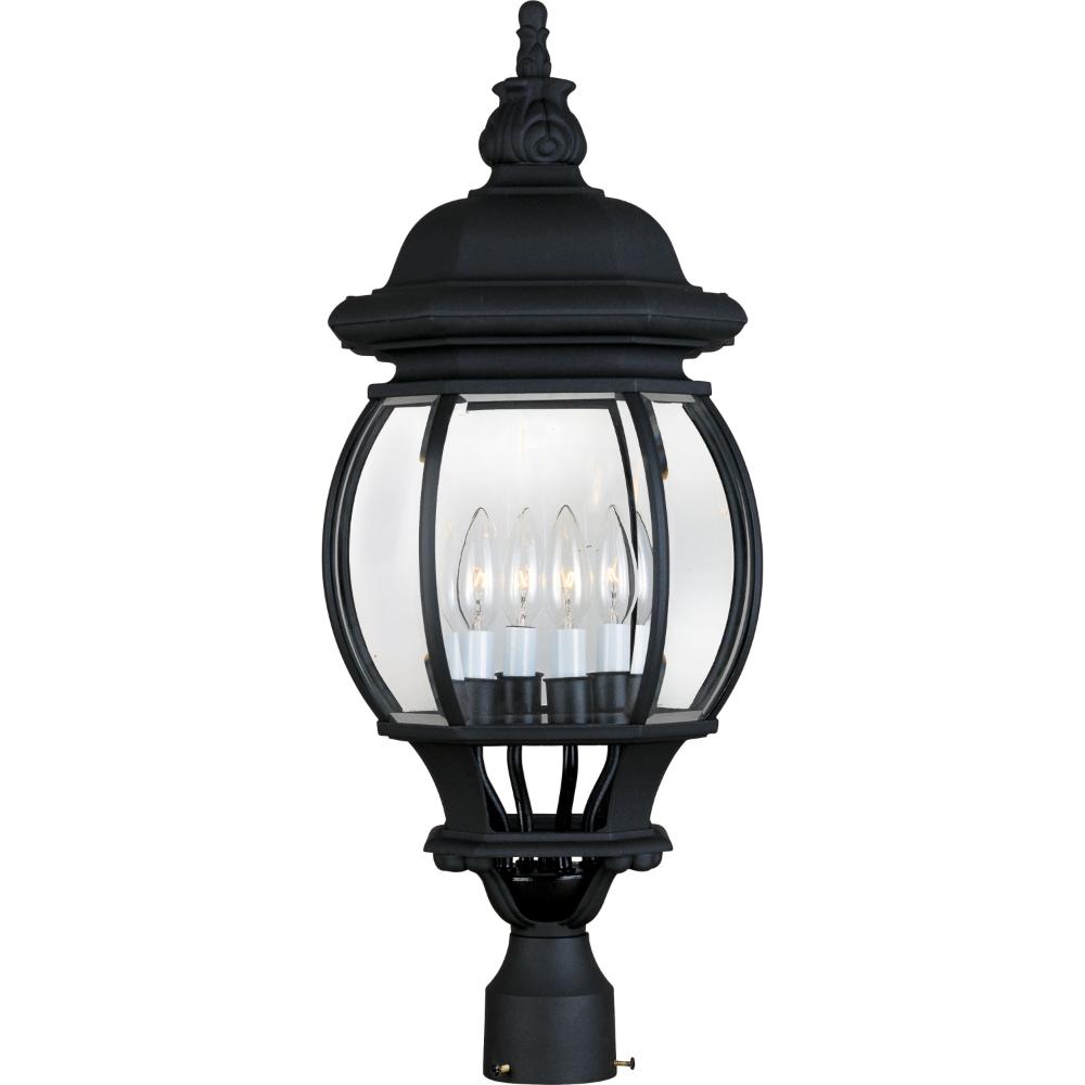 Maxim Lighting 1038BK Crown Hill 4-Light Outdoor Pole/Post Lantern in Black