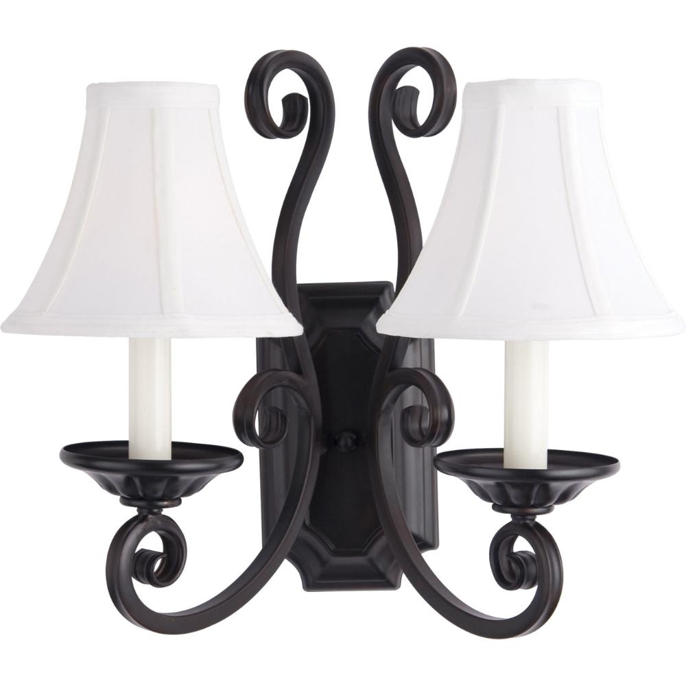 Maxim Lighting 12218OI/SHD123 Manor 2-Light Wall Sconce with Shades in Oil Rubbed Bronze