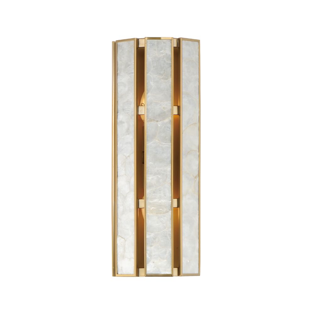 Maxim Lighting 12801CZNAB Miramar 2-Light Wall Sconce - Capiz / Natural Aged Brass Finish