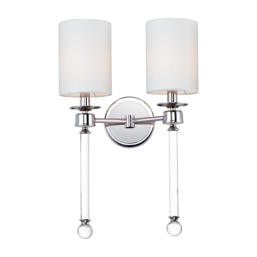 Maxim Lighting 16108WTCLPN Lucent 2-Light Wall Sconce in Polished Nickel