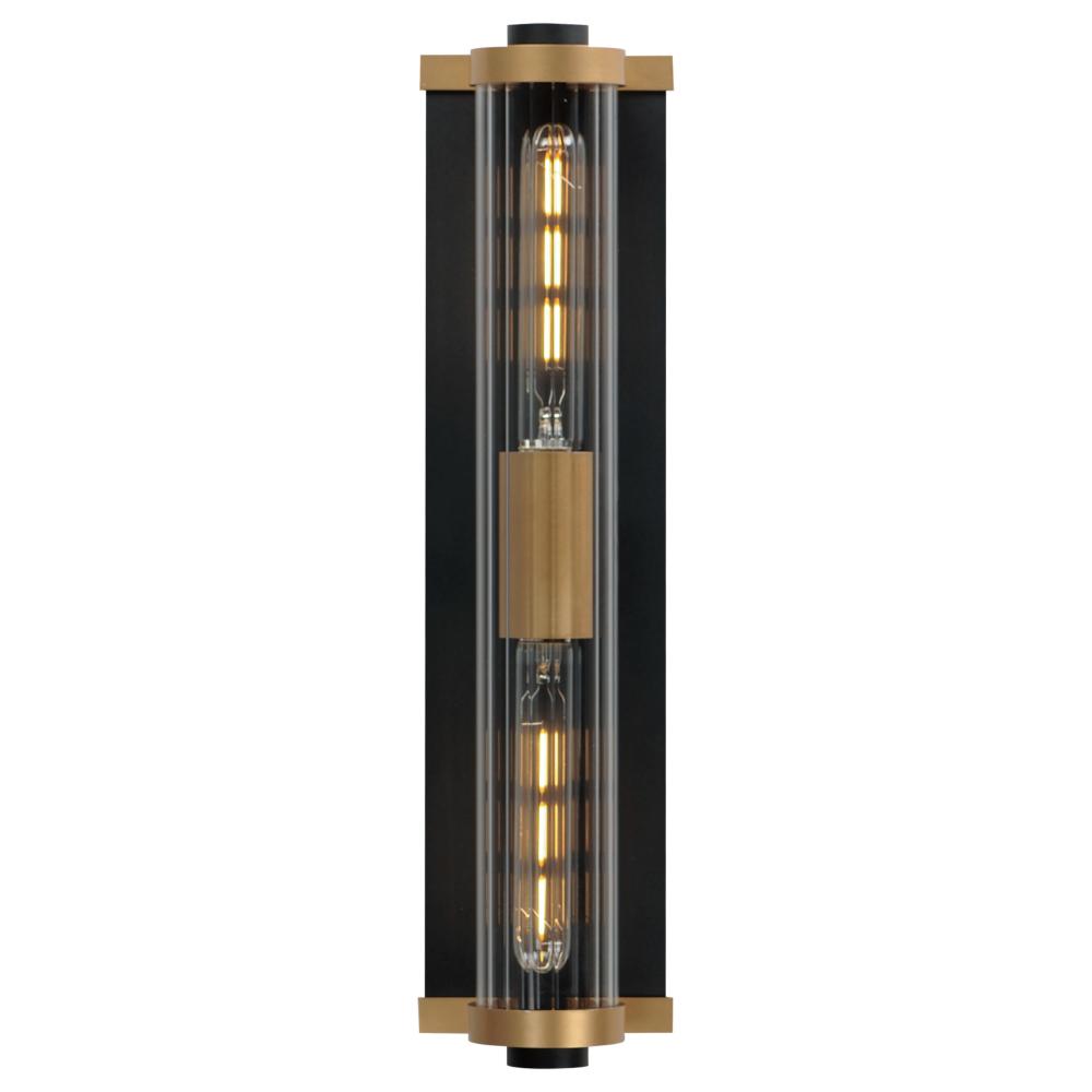 Maxim Lighting 16122CRBKAB Opulent 2-Light 20" Outdoor Wall Sconce in Black / Antique Brass