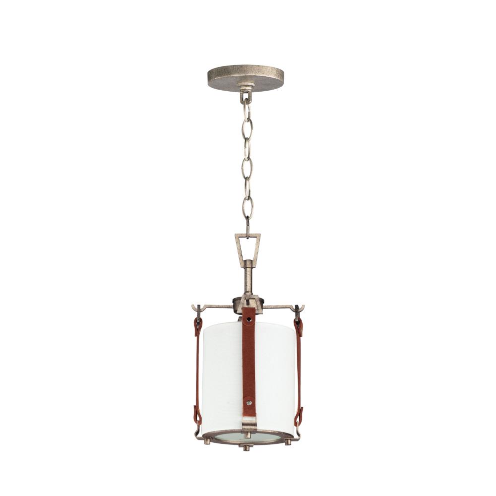 Maxim Lighting 16132FTWZBSD Sausalito-Single Pendant in Weathered Zinc / Brown Suede