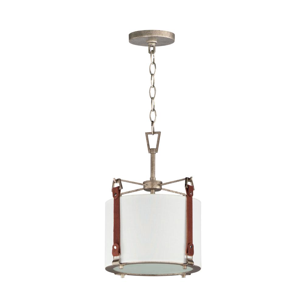 Maxim Lighting 16133FTWZBSD Sausalito-Single Pendant in Weathered Zinc / Brown Suede