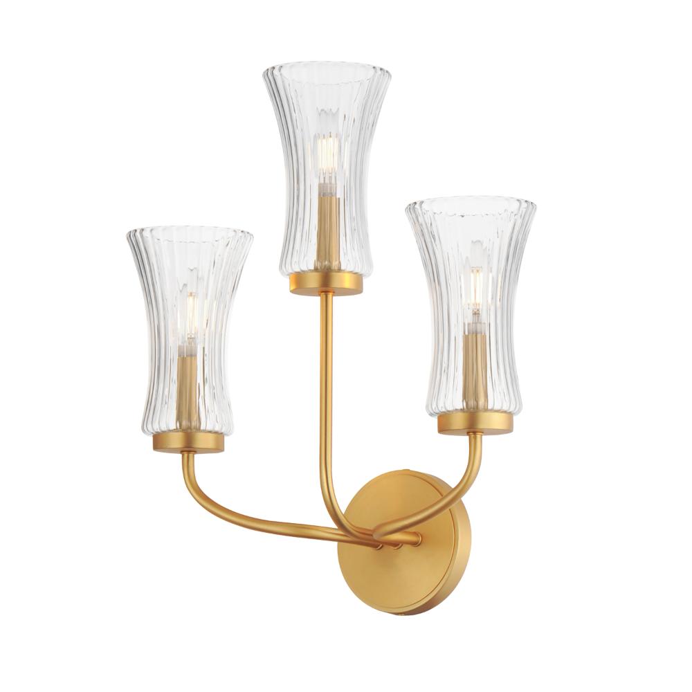 Maxim Lighting 16153CRNAB Camelot 3-Light Sconce in Natural Aged Brass