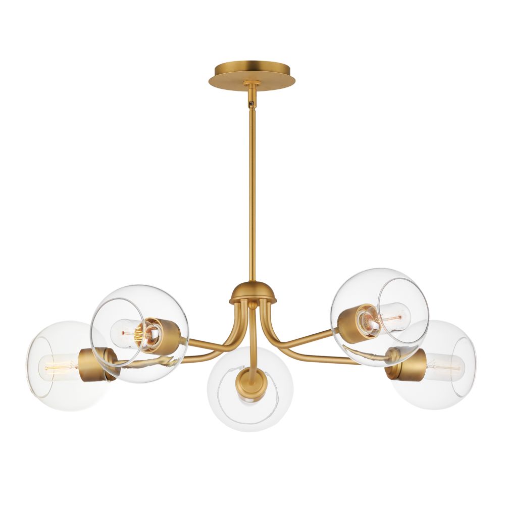 Maxim Lighting 21635CLNAB Knox 5-Light Globe Chandelier - Natural Aged Brass Finish