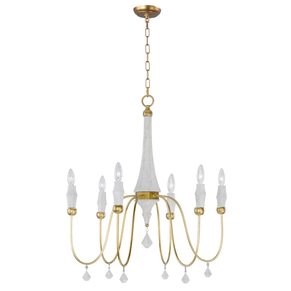 Maxim Lighting 22436CSTGL Claymore 6-Light Chandelier in Claystone / Gold Leaf