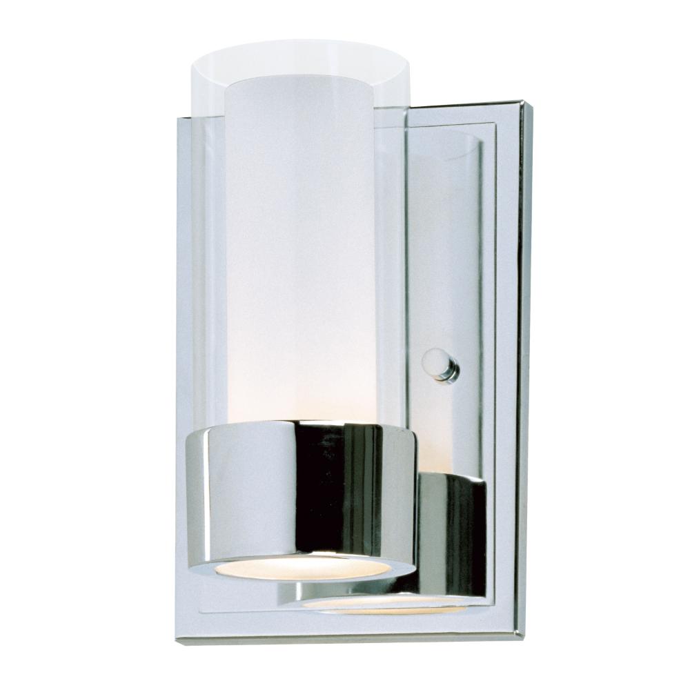 Maxim Lighting 23071CLFTPC/BUL Silo 1-Light Wall Sconce With LED Bulb