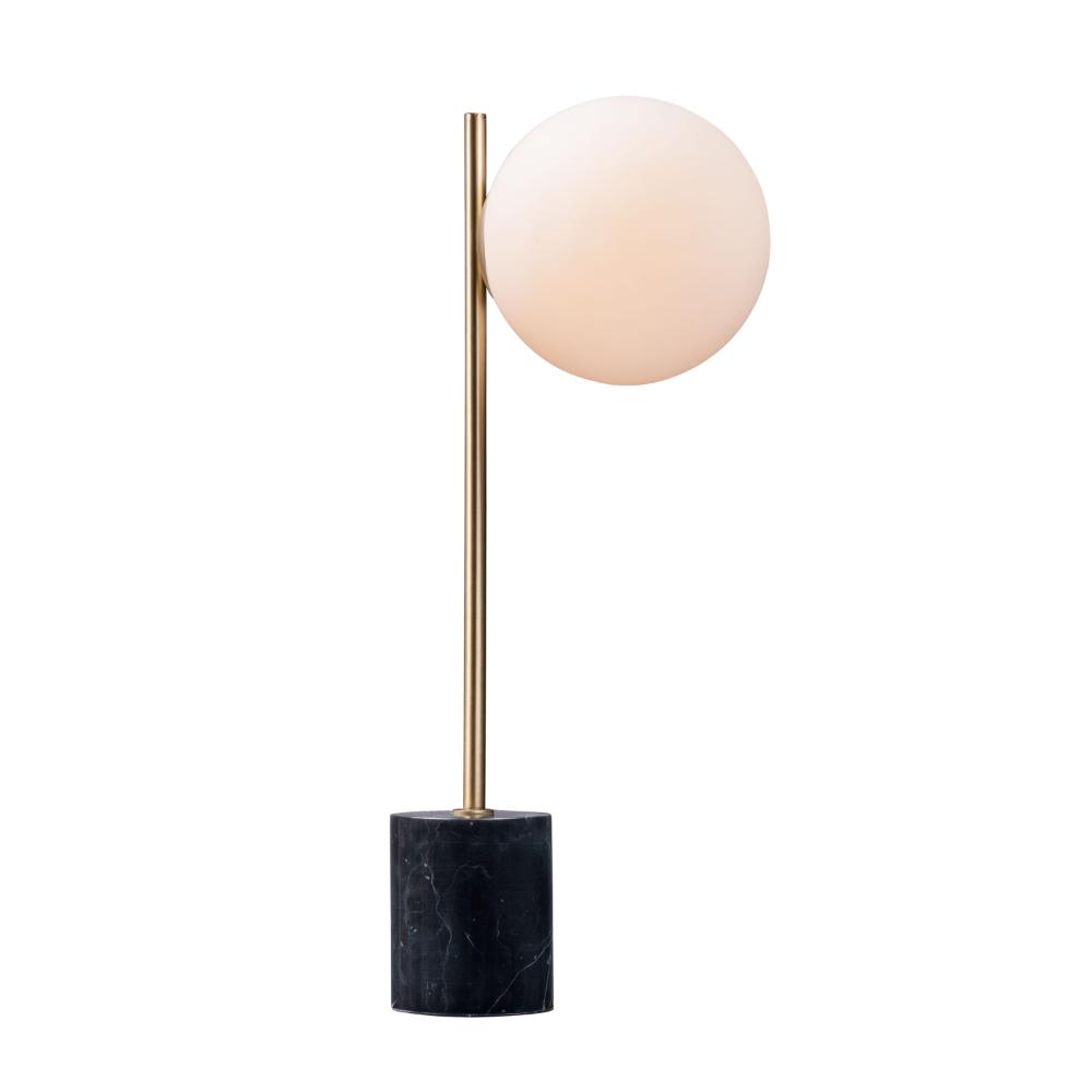 Maxim Lighting 26038SWSBRBK Vesper 1-Light Table Lamp in Satin Brass / Black