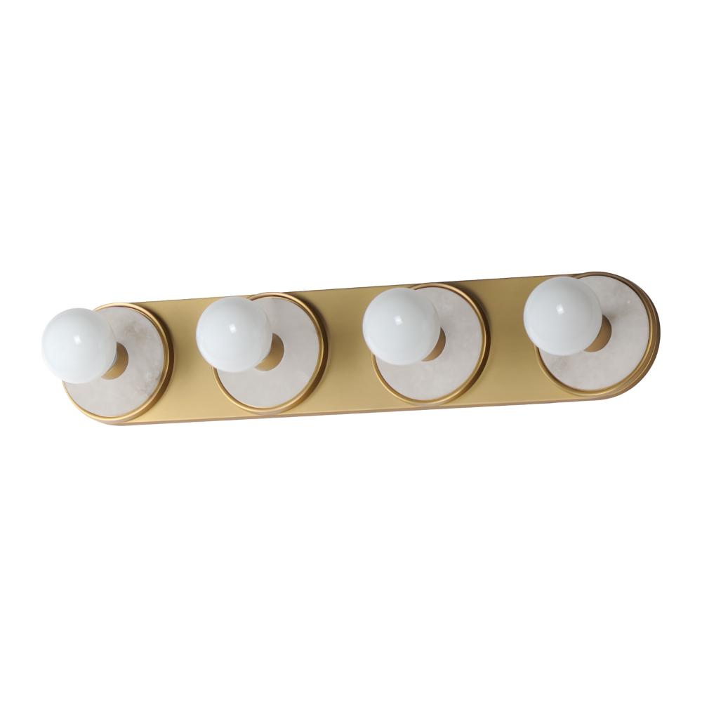 Maxim Lighting 26094WANAB Hollywood Stone 4-Light Sconce in Whit Alabaster / Natural Aged Brass