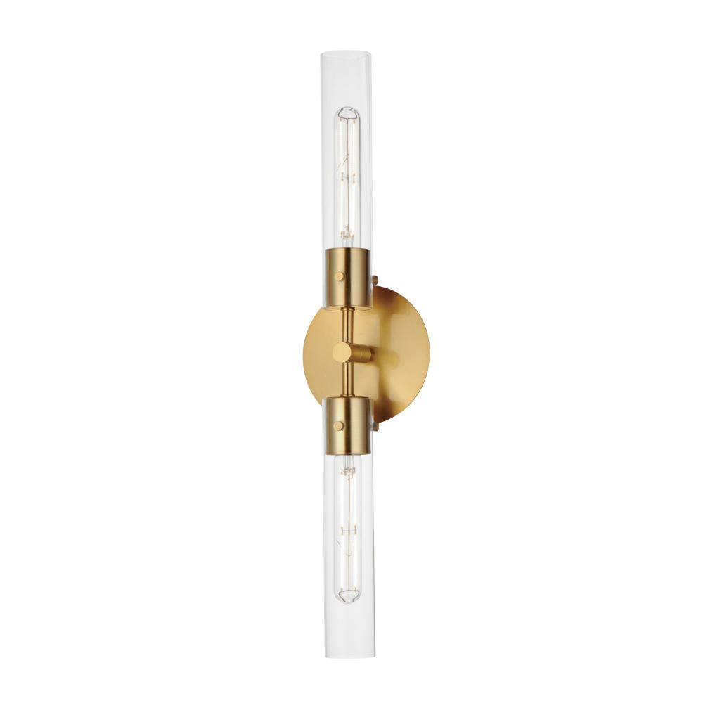 Maxim Lighting 26370CLNAB Equilibrium 2-Light Wall Sconce in Natural Aged Brass