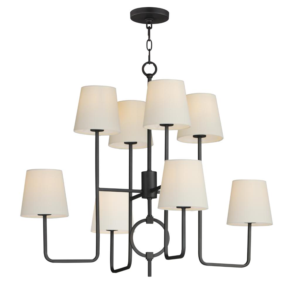 Maxim Lighting 27728OFCHL Paoli 8-Light Chandelier in Charcoal Bronze
