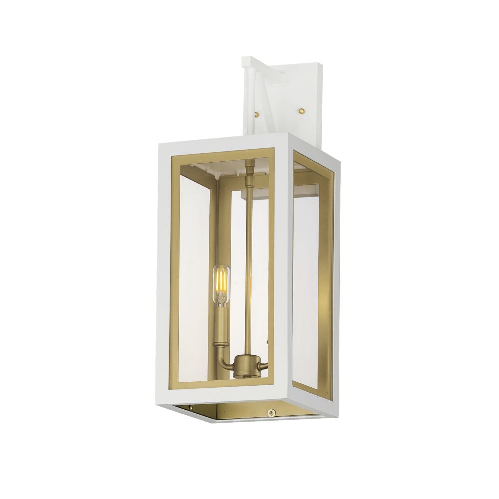 Maxim Lighting 30055CLWTGLD Neoclass 2-Light Outdoor Sconce - White/Gold Finish