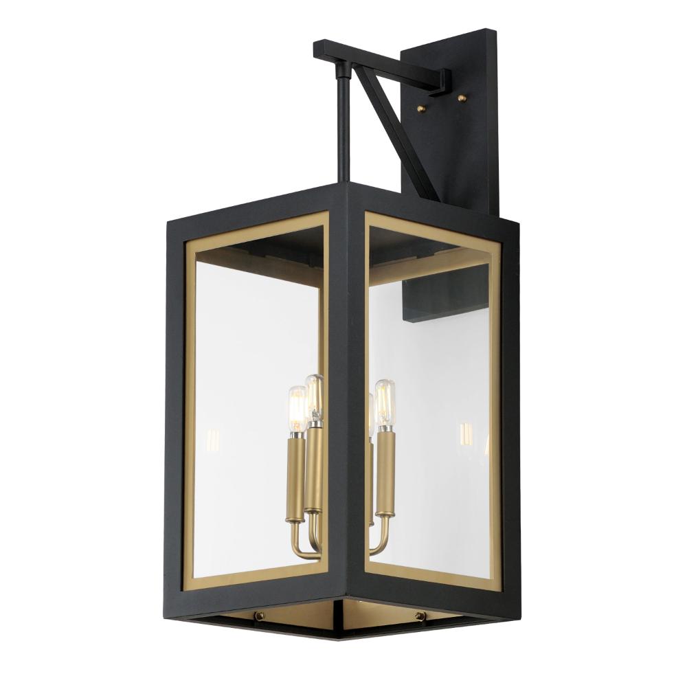 Maxim Lighting 30056CLBKGLD Neoclass 4-Light Outdoor Wall Sconce in Black / Gold