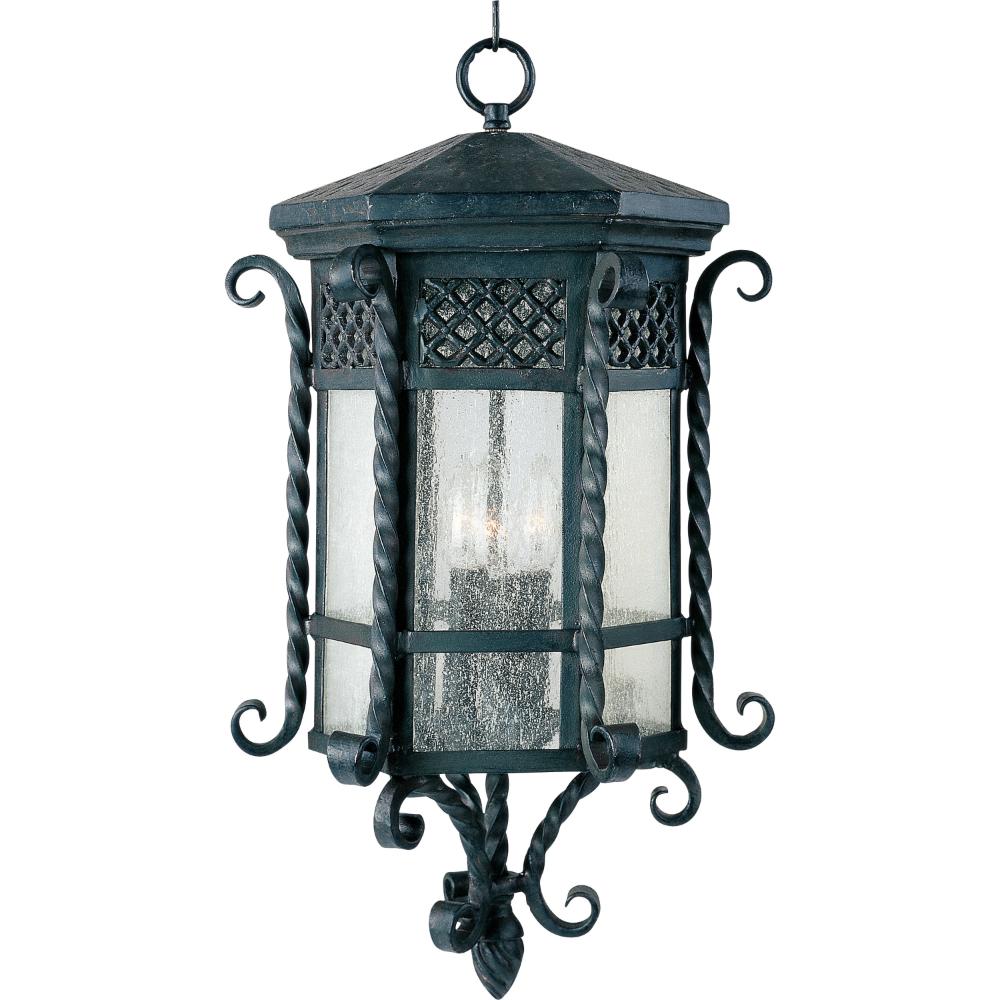 Maxim Lighting 30129CDCF Scottsdale 3-Light Outdoor Hanging Lantern in Country Forge