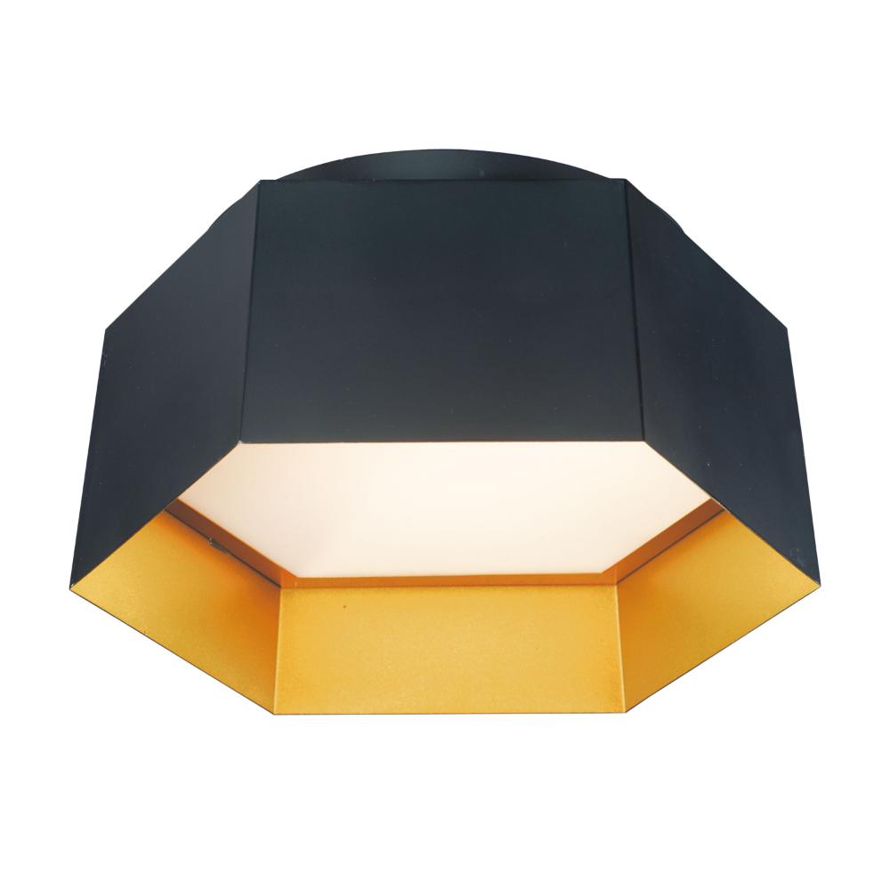Maxim Lighting 30330BKGLD Honeycomb 1-Light LED Flush Mount in Black / Gold