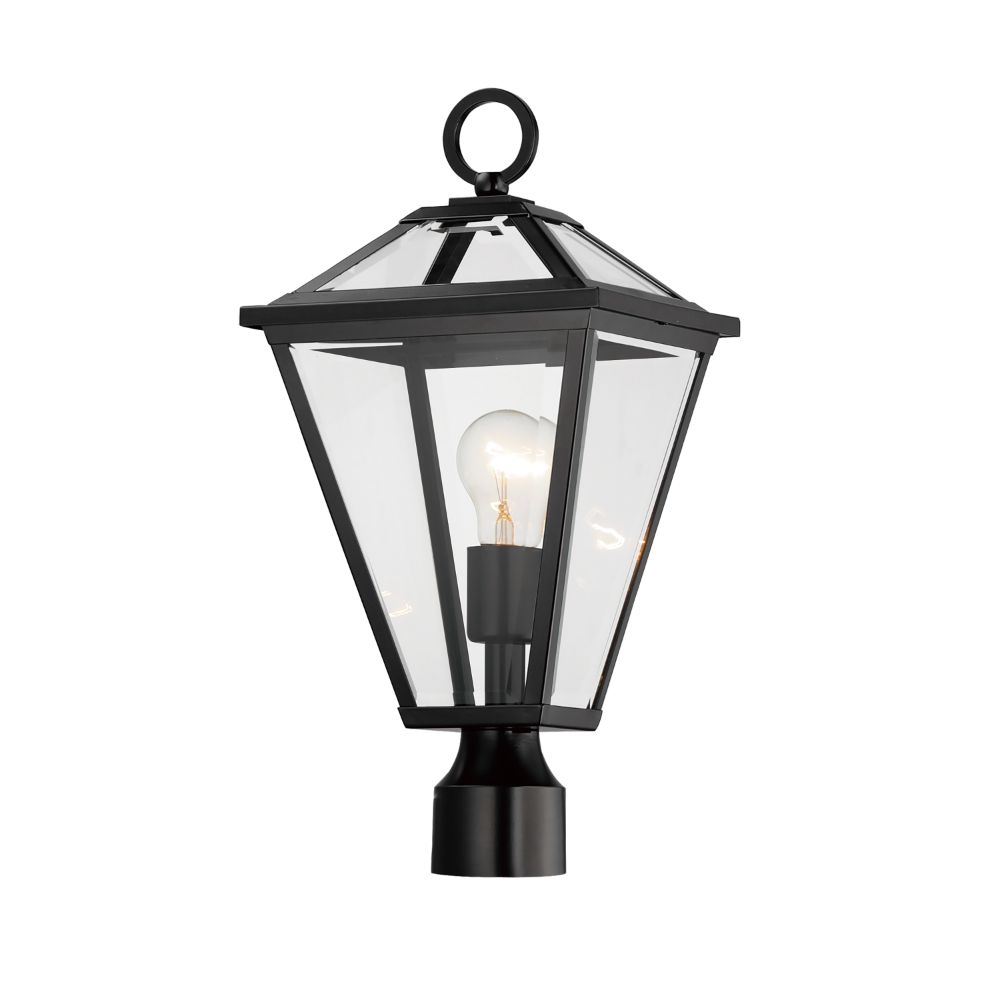 Maxim Lighting 30568CLBK Prism 1-Light Post Lantern - Black Finish