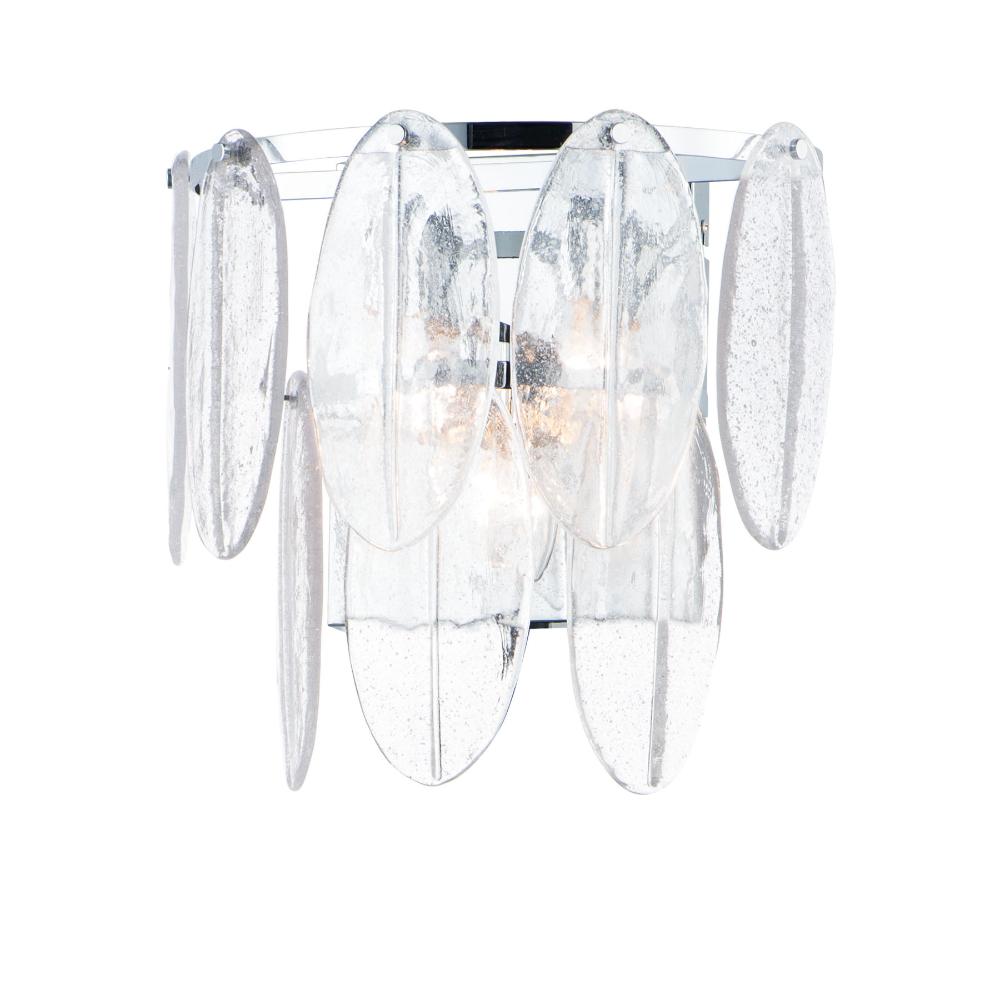 Maxim Lighting 30732CLWTPC Glacier 3-Light Wall Sconce in White / Polished Chrome