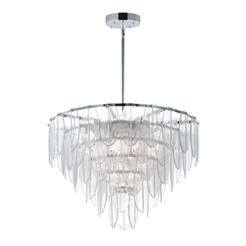Maxim Lighting 30737CLWTPC Glacier 19-Light Chandelier in White / Polished Chrome