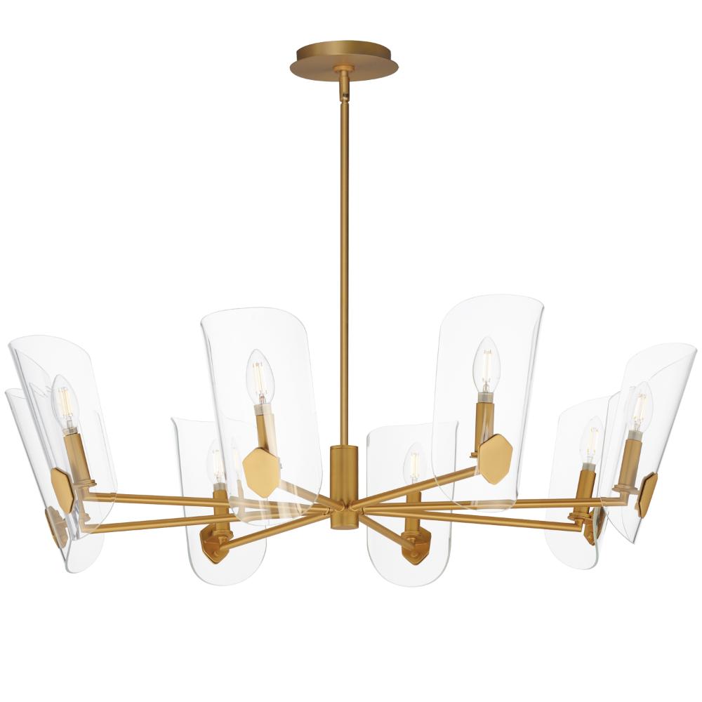 Maxim Lighting 32358CLNAB Armory 8-Light Chandelier in Natural Aged Brass