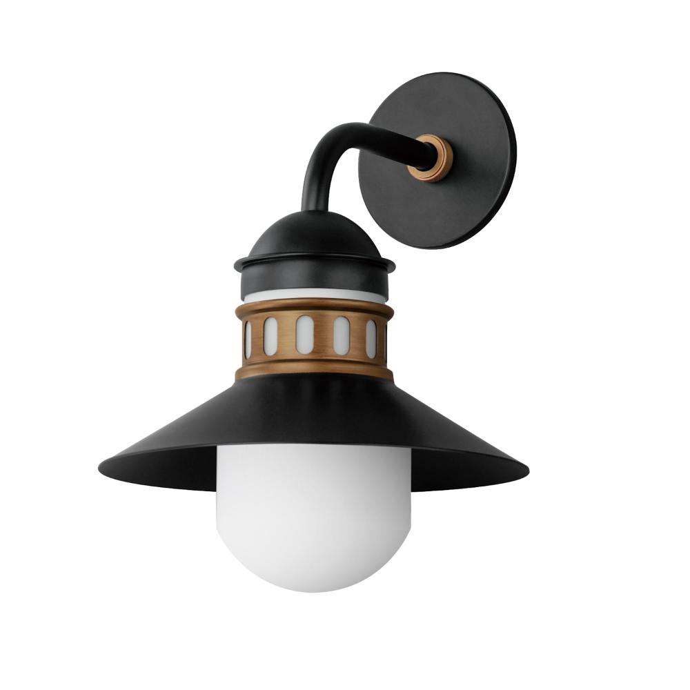 Maxim Lighting 35124SWBKAB Admiralty 1-Light Outdoor Wall Sconce in Black / Antique Brass