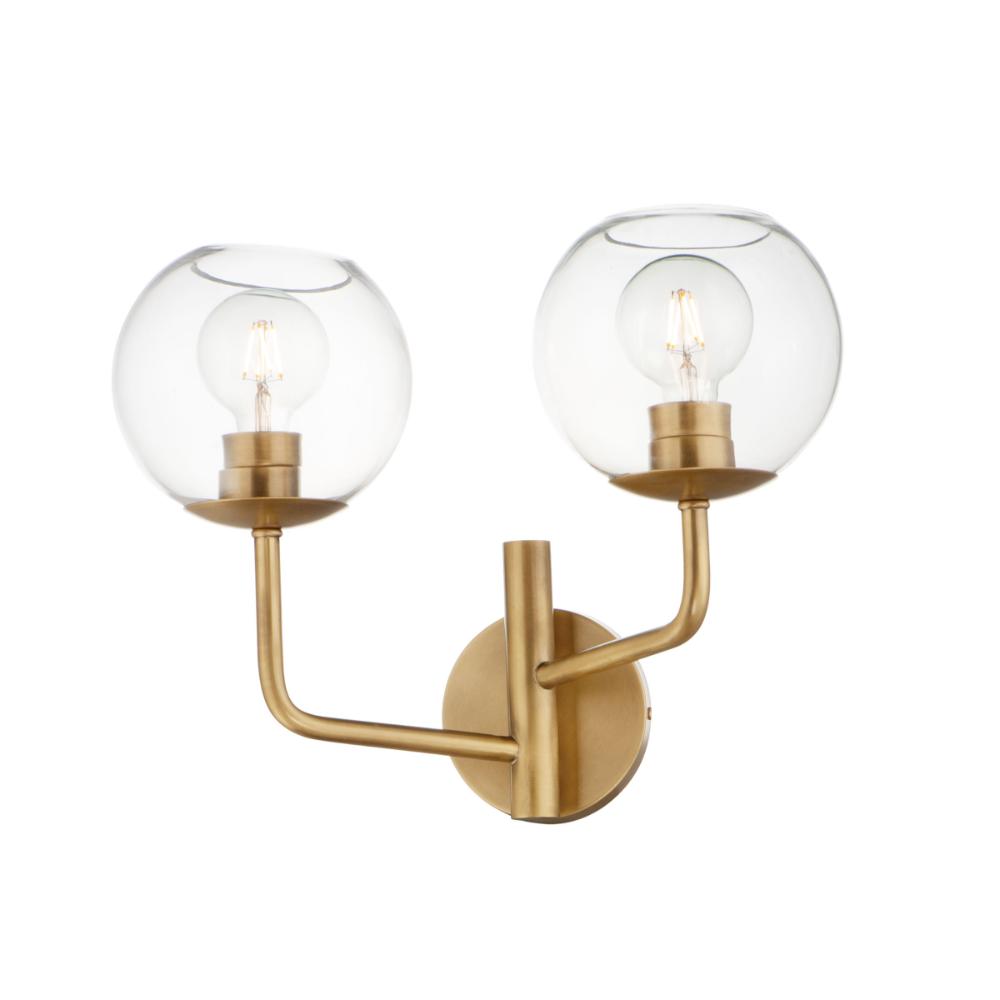 Maxim Lighting 38412CLNAB Branch 2-Light Wall Sconce in Natural Aged Brass