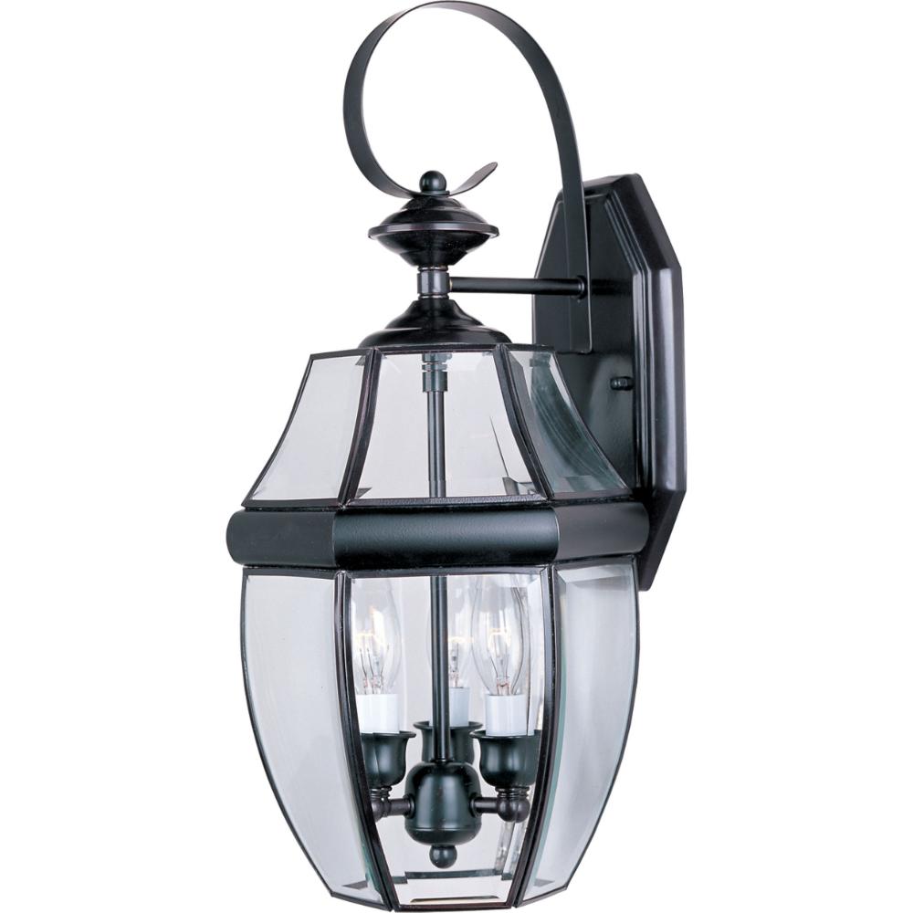 Maxim Lighting 4191CLBU South Park 3-Light Outdoor Wall Lantern in Burnished