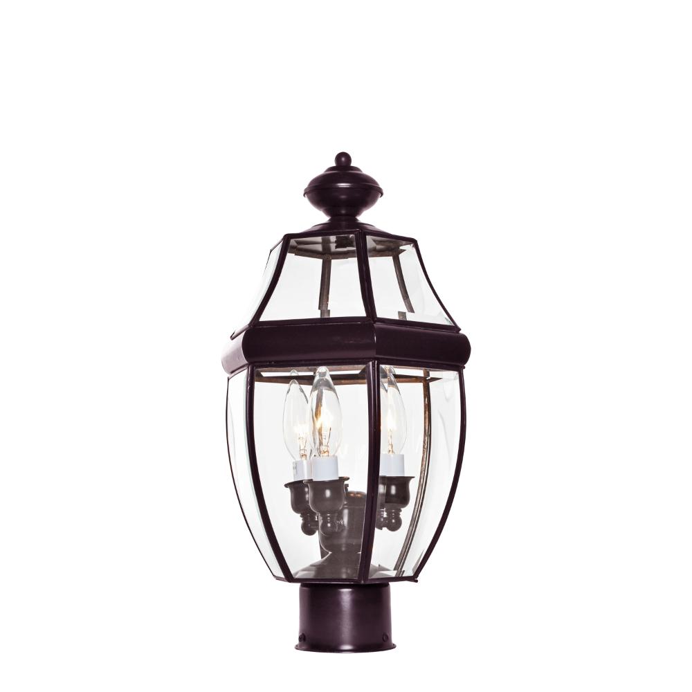 Maxim Lighting 6097CLBU South Park 3-Light Outdoor Pole/Post Lantern in Burnished