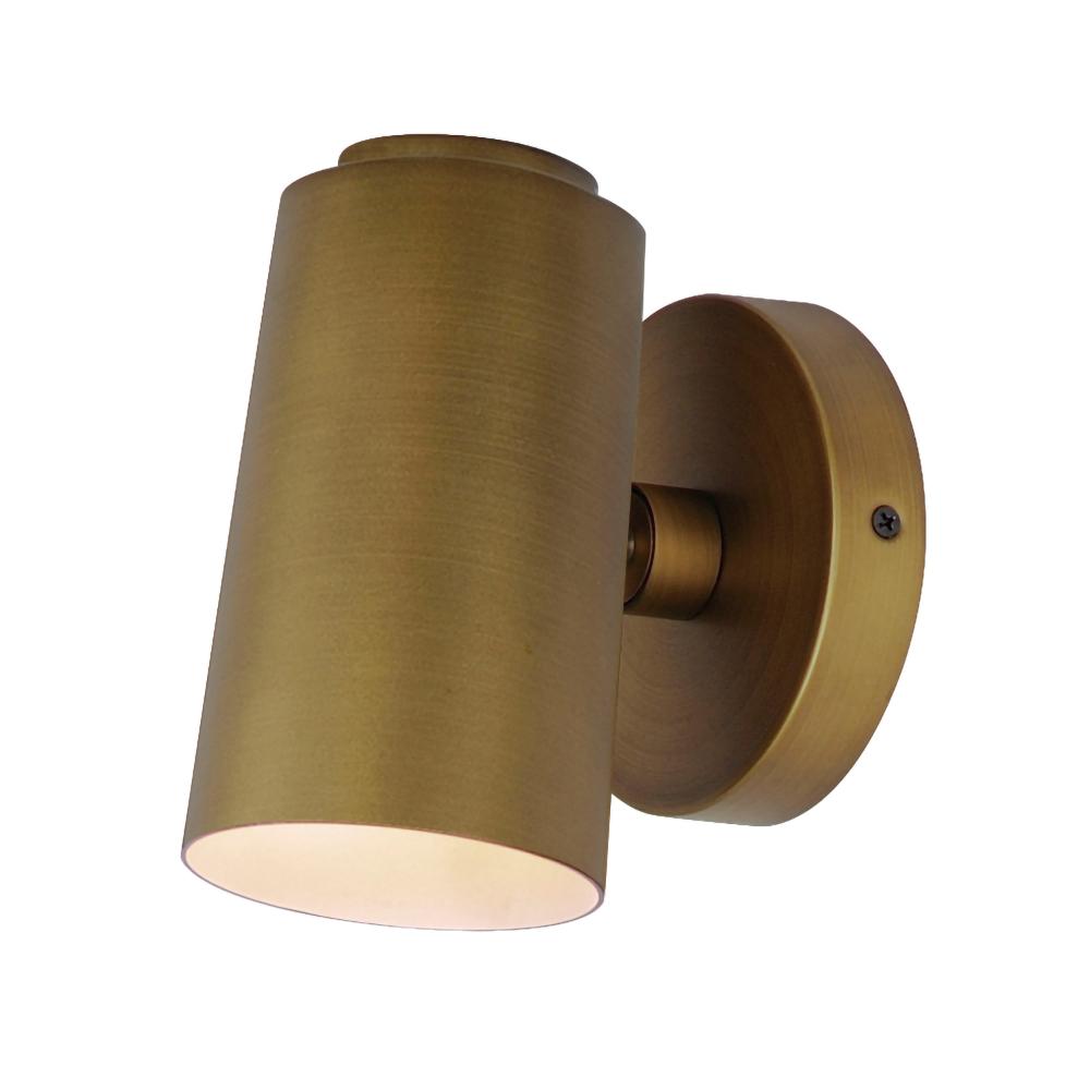 Maxim Lighting 62001NAB SpotLight Outdoor LED Sconce - Cylinder in Natural Aged Brass