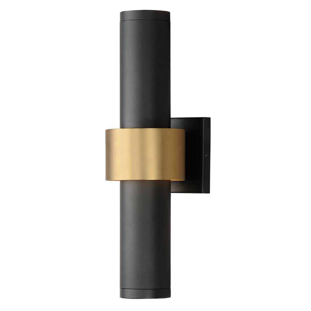 ET2 E34756-BKGLD Reveal Large LED Outdoor Wall Sconce - Black / Gold Finish