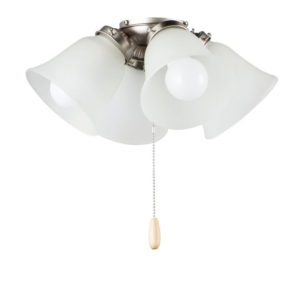 Maxim Lighting FKT210FTSN 4-Light LED Ceiling Fan Light Kit w/Bulbs in Satin Nickel