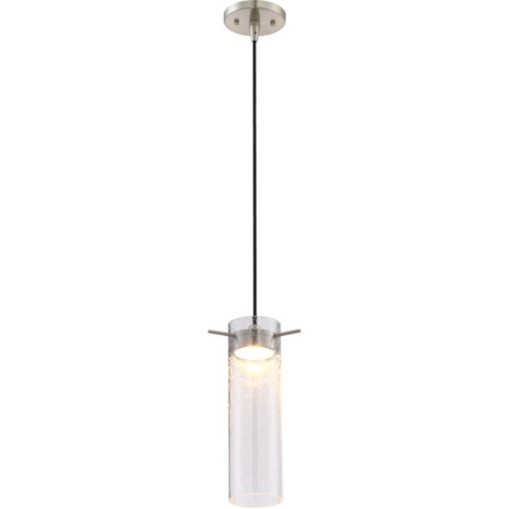 Meomi Lighting ILCP175-Stock High Quality Decorative LED Pendant made with Metal and Clear Glass in Brushed Nickel