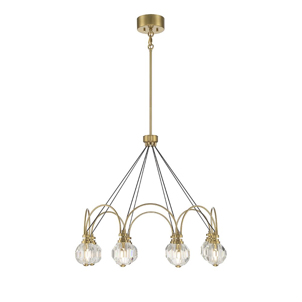 Savoy House 1-2200-8-322 Burnham 8-Light LED Chandelier in Warm Brass