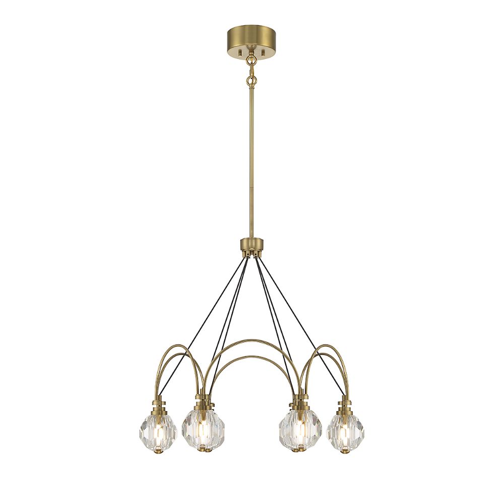 Savoy House 1-2202-6-322 Burnham 6-Light LED Chandelier in Warm Brass