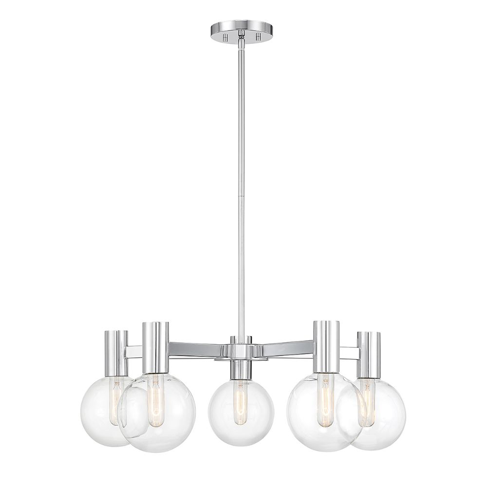 Savoy House 1-3073-5-11 Wright 5-Light Chandelier in Chrome